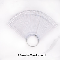 Lot de 5 éventails ovales double couche pour présentation de couleurs de vernis à ongles en gel, pour la pratique de la peinture intérieure et extérieure