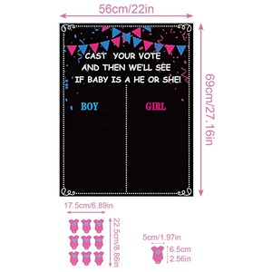 Poster <span class=keywords><strong>dei</strong></span> giochi di rivelazione del genere 54 che votano il sesso del ragazzo o della ragazza rivelano le decorazioni per feste - Product Image 4