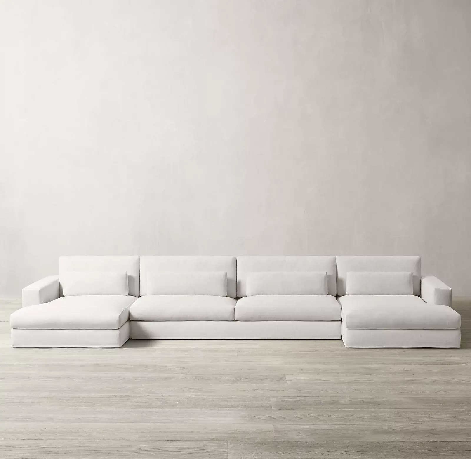 Italy Style Lugano Slipcovered U-Chaise Sectional Fabric sofa Living room Furniture Sofas Set