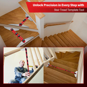 Stair Tread Template <b>Tool</b> 8 12 16 In Adjustable Metal <b>Measuring</b> <b>Gauge</b> For Woodworking Projects - Product Image 5