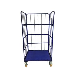 Almacenamiento de supermercado, contenedores de jaula antivuelco de Metal resistente, carrito de carga pesada, Color azul de 250kg para carrito de transporte de almacén - Product Image 5