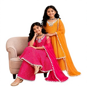 Nouvelle Collection TENNECY – Magnifique Ensemble Robe de Soirée pour Filles en Georgette Imprimée Numérique avec Broderie Fil et Miroir Véritable, et Duptta Assortie - Product Image 1