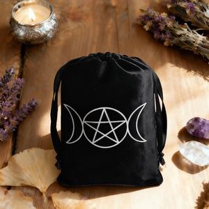 Bolsas de Tarot de Terciopelo <span class=keywords><strong>con</strong></span> Cordón y Logotipo Personalizado, Bolsa de Cartas de Tarot <span class=keywords><strong>con</strong></span> Estampado de Estrellas y Luna, Bolsa para Dados, para Regalos, Joyas, Runas, Cristales, Brujería - Product Image 4