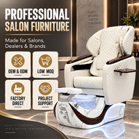 Fauteuil de pédicure de luxe JOXIN avec LED 7 couleurs, bain à remous, massage des mains et du dos, siège électrique réglable, mobilier de salon de manucure