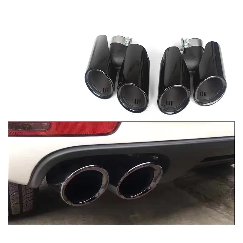 Suitable for Porsche Macan tail throat Small Cayenne exhaust modified GTS Four out Maca Sport tail throat black