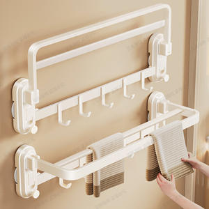 Porte-serviettes à ventouse Blue Vine, étagère murale de 10 m pour salle de bain et toilettes - Product Image 5