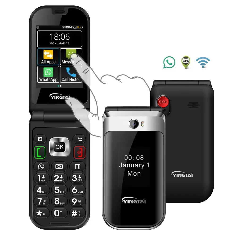 Teléfono móvil con pantalla táctil, móvil 4g, android, con GPS, SOS, venta al por mayor de fábrica