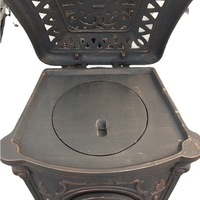 Poêle à granulés de bois portable vintage en fonte de style western |   Poêle de cuisson et de chauffage multifonction écologique pour l'intérieur et l'extérieur
