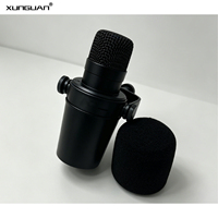Microphone filaire de studio MV7X XLR et USB, dynamique, pour podcasting, mode de nivellement automatique, construction entièrement métallique pour studio d'enregistrement