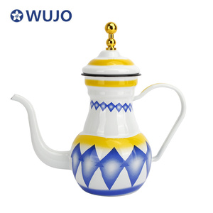 चीनी मिट्टी के बरतन तामचीनी चित्रित चीनी चाय की केतली अरबी शैली लक्जरी तामचीनी केतली चायदानी सेट - Product Image 4