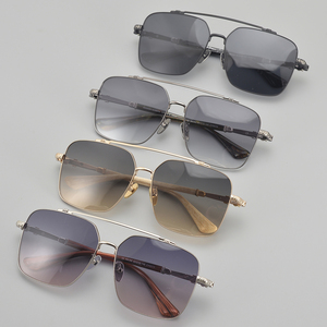 CH8078 Lunettes de soleil carrées en titane de haute qualité pour hommes Large Outdoor Designer Brand Gradient Color Shades Ultra-Light Logo Lens - Product Image 2