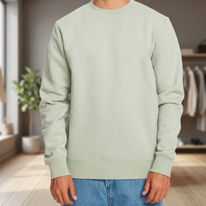 เสื้อสเวตเชิ้ตคอตตอนยูนิเซ็กซ์ รุ่นใหม่ ปี 2025 ผ้าฟลีซสีเทาแบบ Reverse Weave คอกลม สำหรับฤดูหนาว ดีไซน์ยอดเยี่ยม คุณภาพสูง รับสั่งทำตามแบบ - Product Image 3