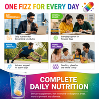 Complément Multivitaminé Effervescent Quotidien Tout-en-un avec Soutien Énergétique et Esthétique pour Adultes et Adolescents