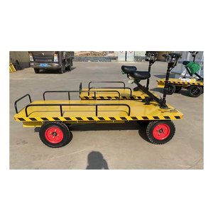 Four-Wheel Electric Flatbed <b>Trolley</b> Cart Cargo Push Transporter Work Platforms Truck - Product Image 4