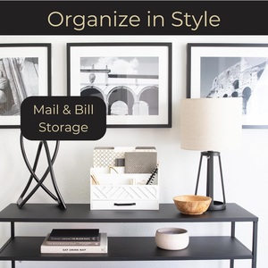 JUNJI blanc <span class=keywords><strong>bois</strong></span> bureau organisateur tiroir comptoir cuisine stockage <span class=keywords><strong>courrier</strong></span> panier ferme accessoires boîtes de rangement bacs - Product Image 2
