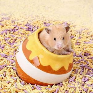 Nouveau Nid en Céramique pour Hamster – Maison d'Été Moderne Écologique et Rafraîchissante avec Design Ours Doré – Anti-Taupe – Fournitures Intérieures et Extérieures - Product Image 2