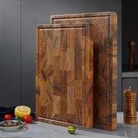 Planche à découper en bois massif noyer sud-américain planche à steak extra épaisse pour barbecue, pizza et cuisine