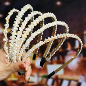 Moda donna personalizzata accessori per capelli semplici coreani fascia per capelli con perle intrecciate e fascia per capelli con perle da ragazza - Product Image 2