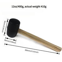 Maillet en caoutchouc robuste pour bricolage 300/400/500/750/1000g, professionnel pour l'installation de carreaux de sol en céramique, manche en bois