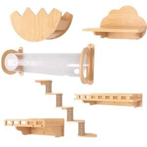 Support mural moderne de luxe pour chats Cadre d'escalade en bois et plateforme de saut Capsule spatiale classique <span class=keywords><strong>avec</strong></span> <span class=keywords><strong>poteau</strong></span> de maintien - Product Image 2