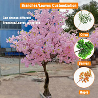 Desain buatan tangan kustom DIY ukuran kehidupan besar bunga Sakura buatan bunga Sakura mekar pohon bunga untuk dekorasi rumah pernikahan