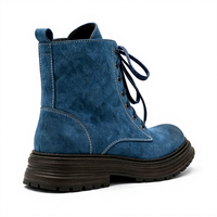 Nouvelles Arrivées Bottes Combat en Daim à Lacets pour Femme 2026 – Chaussures d'Hiver à Plateforme en Cuir pour Femme, Bottines