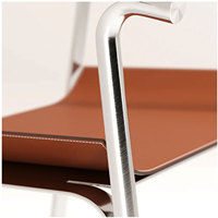 Chaise de salle à manger de style nordique JP, hôtel, restaurant, villa, salon, cadre en acier inoxydable, fauteuil en cuir, meubles