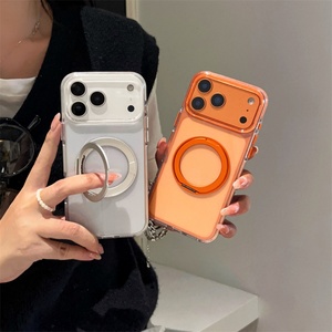 เคสโทรศัพท์กันกระแทกแบบแม่เหล็กพร้อมขาตั้งหมุนได้สองสีสำหรับ iPhone 16 15 14, สำหรับ iPhone 17 Pro Max พร้อมขาตั้งวงแหวน 360 องศา - Product Image 4