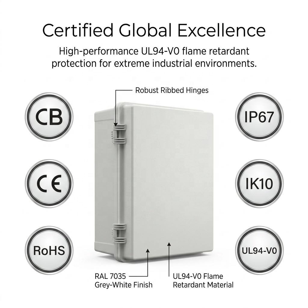 Outdoor Solar Project Box UV Protected NEMA Type Distribution Unit Heavy Duty Rugged Utility Panel Wall Mount 304SS Latch