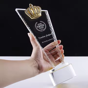 Trophée Sportif Best-Seller en Cristal K9 avec Figurine d'Athlète Plaquée Or, Gravure Personnalisée pour MVP, <span class=keywords><strong>Champion</strong></span> et Reconnaissance d'Équipe - Product Image 1