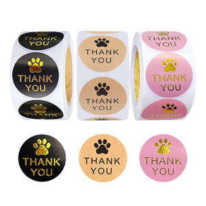 Custom Printed Logo Holographic Glossy Waterproof Adhesive <b>Label</b> Sticker Roll <b>Gift</b> Thank You Cards for Supporting Small - Product Image 5