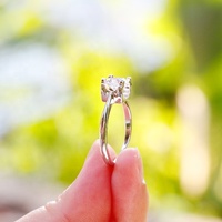 Diskon Besar 925 Perhiasan Perak Cincin Moissanite Wuzhou