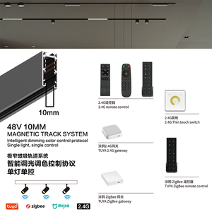 Sistema de Iluminación Magnética Ultra Delgado de 10 mm, 48V <span class=keywords><strong>DALI</strong></span> 0-10V Zigbee 3CCT, LED Modular Ajustable para Hogar Inteligente, Sala de Estar, Sala de Exposiciones - Product Image 4