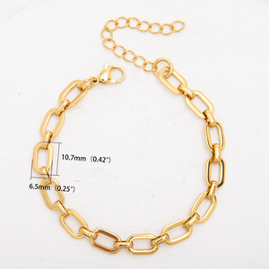 Bracelet en Chaîne à Maillons en Acier Inoxydable |   Bracelet à maillons épais plaqué or 18 carats PVD, réglable, bijoux minimalistes - Product Image 5
