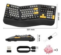 Clavier mécanique ergonomique sans fil (2,4 GHz) et filaire RGB à trois modes, 104 touches, pour ordinateur portable, jeux et bureau, nouveau