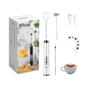 Espumador de Leche Recargable con Soporte, Batidor Eléctrico de Mano para <span class=keywords><strong>Caf</strong></span>é, Latte y Capuchino - Product Image 1