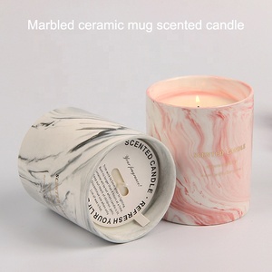 Tasse nordique en céramique de marbre brûlant bougies parfumées <span class=keywords><strong>bougie</strong></span> de cire de soja <span class=keywords><strong>comestible</strong></span> fraîche naturelle - Product Image 4