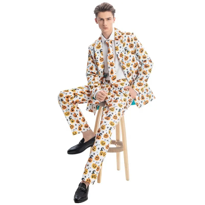 Men's Halloween Holiday Fashion Casual Party Wedding Business Formal Slim Fit Suit Polyester Adult Components Pants Included
