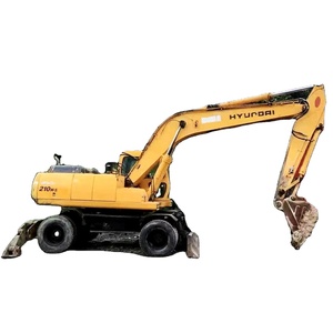 Excavadora de Ruedas Usada Hyundai 210W-5 de Segunda Mano, 21T, Original de Corea, Pocas Horas, Sistema Hidráulico, Acoplador Rápido, Martillo Rompedor, Certificación CE - Product Image 1