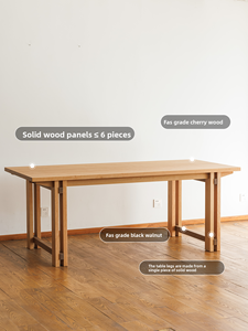 Solid Wood Dining & Tea <b>Table</b> with Cherry Wood and Black <b>Walnut</b> Top Natural Wood Style Dining Room Furniture Home Furniture - Product Image 6