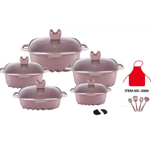Juego de <span class=keywords><strong>Ollas</strong></span> Antiadherentes de Alta Calidad, 22 Piezas, Olla de Cocina Antiadherente de Aluminio Fundido a Presión - Product Image 2