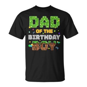 T-shirt coordinata per la famiglia con stampa Dad Of The Birthday Boy Pixel Gamer Party - Product Image 1