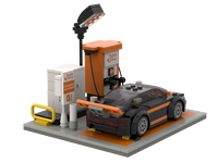 Nuevo Modelo Personalizado de Gasolinera para Escena de Laboratorio, Bloques de Construcción de Coches, Regalo Personalizado con IP, Set de Bloques de Construcción de Plástico