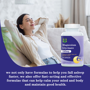 แมกนีเซียมไกลซิเนตคุณภาพพรีเมียม 240 มก. แคปซูล ช่วยเสริมสร้างการนอนหลับที่ดี แมกนีเซียมเสริมอาหาร แคปซูลช่วยผ่อนคลายและเสริมการนอนหลับ - Product Image 5
