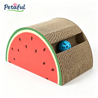 Nouvelle griffoir pour chat à 2 niveaux en carton ondulé recyclé, durable et écologique, au design moderne et grand format pastèque, jouet pour chat