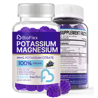 Gummies de potassium et de magnésium en gros avec formule OEM, enrichies en vitamine C et en extrait de racine d'ashwagandha pour le soutien musculaire et un meilleur sommeil