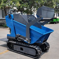 Mini-dumper sur chenilles à benne basculante haute capacité de 500 kg, alimenté au diesel, avec chenilles en caoutchouc, pour travaux de déchargement en hauteur
