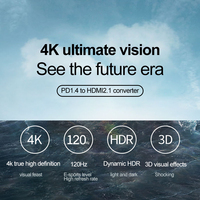 0,2 M 4K DP a HDMI Adaptador activo Soporte 4K 60Hz Adaptador de cable de ultra alta definición DP a HDMI para monitor HDTV