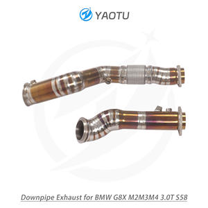 Tubo de <span class=keywords><strong>Escape</strong></span> Recto de Aleación de Titanio YT para BMW M3/M4 G8X 3.0T, Sistema de <span class=keywords><strong>Escape</strong></span> de Flujo <span class=keywords><strong>Libre</strong></span>, Chapado en Oro Horneado - Product Image 2