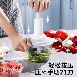 Picadora <span class=keywords><strong>manual</strong></span> de verduras tipo prensa, cortadora de carne y ajo para el hogar, batidora y mezcladora de alimentos para cocina - Product Image 6